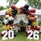 Maroon Graduation Decoration Class of 2026 Maroon Black Gold Balloons Garland Arch Kit With Congrats Grad Golden Letter Balloons for Prom Ceremony birthday supplies
